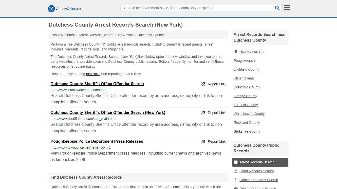 Arrest Records Search - Dutchess County, NY (Arrests & Mugshots)